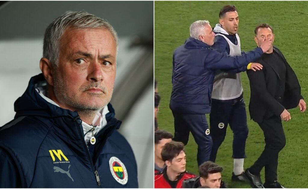 A explosão explosiva de Jose Mourinho causa estragos na Copa Turca: o ex-manchester United e o chefe do Real Madrid agarra o nariz do treinador rival-ele será banido?