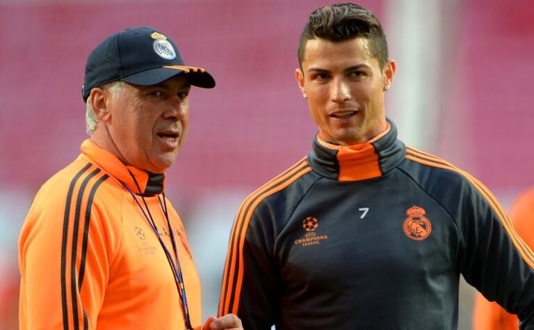 Cristiano Ronaldo chamando? Carlo Ancelotti teria tentado por um novo destino inesperado com a saída do Real Madrid.